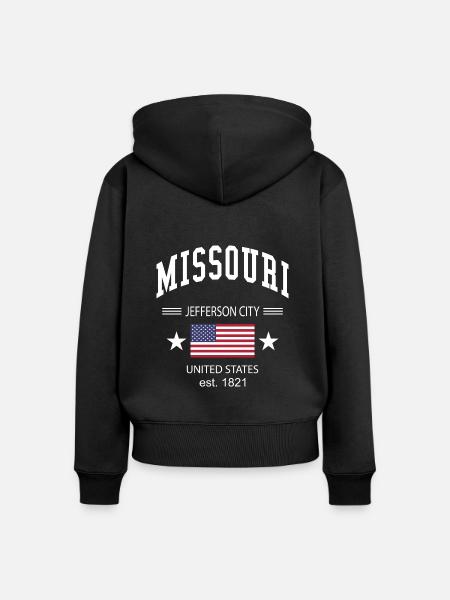Missouri - Frauen Premium Bio Zip Hoodie - Schwarz