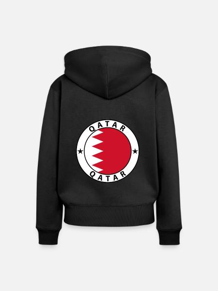 Qatar - Frauen Premium Bio Zip Hoodie - Schwarz