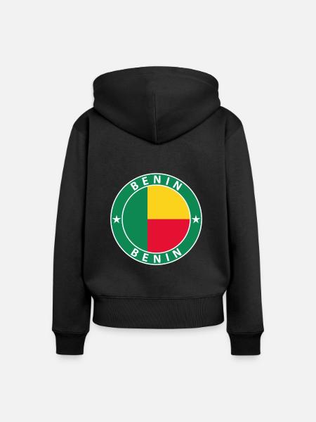Benin - Frauen Premium Bio Zip Hoodie - Schwarz