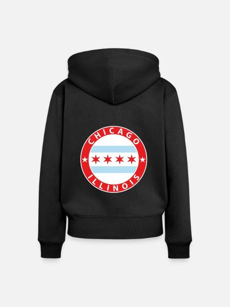 Chicago - Frauen Premium Bio Zip Hoodie - Schwarz