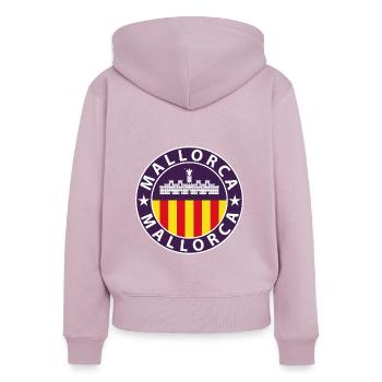 Mallorca - Frauen Premium Bio Zip Hoodie - Altrosa - Hinten - Julia (174cm)