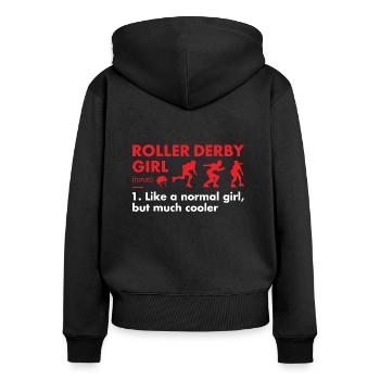 Sport Girl Definition Roller Derby - Frauen Premium Bio Zip Hoodie - Schwarz - Hinten - Julia (174cm)
