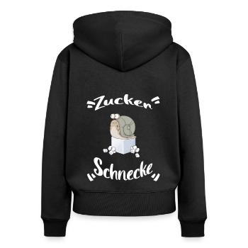zuckerschnecke candy girl - Frauen Premium Bio Zip Hoodie - Schwarz - Hinten - Julia (174cm)