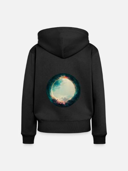 Kreis mit Kreis - Frauen Premium Bio Zip Hoodie - Schwarz