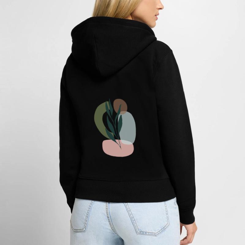 Minimalistic Boho Style Frauen Premium Bio Zip Hoodie