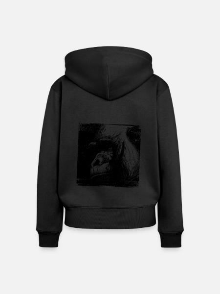 Wildtiere - Frauen Premium Bio Zip Hoodie - Schwarz