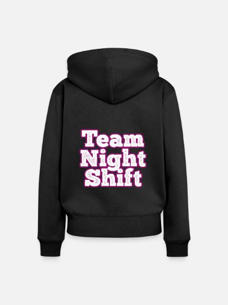 Team Nachtschicht - Frauen Premium Bio Zip Hoodie - Schwarz