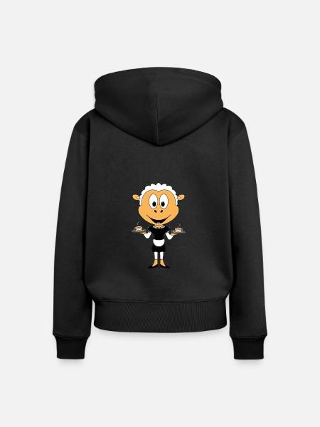 SCHAF - KELLNERIN - GASTRONOMIE - KAFFEE - TEE - Frauen Premium Bio Zip Hoodie - Schwarz