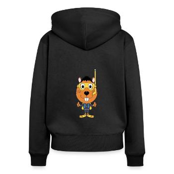 TAUCHER - BIBER - OTTER - MARDER - TAUCHEN - Frauen Premium Bio Zip Hoodie - Schwarz - Hinten - Julia (174cm)