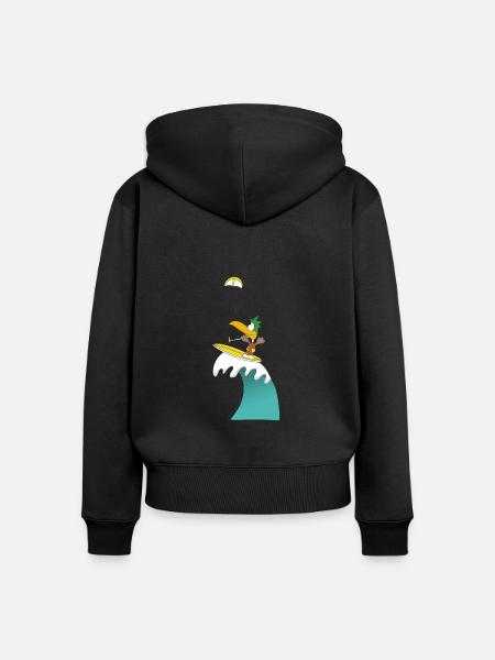 KITE - ENTE - Frauen Premium Bio Zip Hoodie - Schwarz