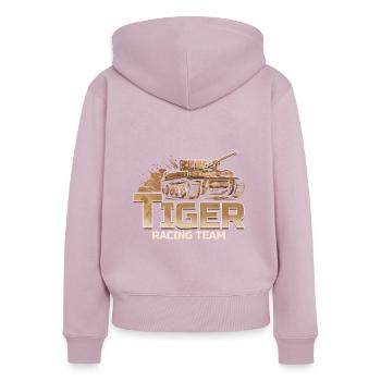 Tiger Panzer Racing Team - Deutsche Panzer - Frauen Premium Bio Zip Hoodie - Altrosa - Hinten - Julia (174cm)