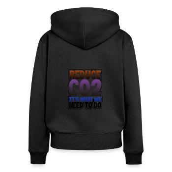 CO2 reduzieren Das ist es, was wir tun müssen Umwelt - Frauen Premium Bio Zip Hoodie - Schwarz - Hinten - Julia (174cm)