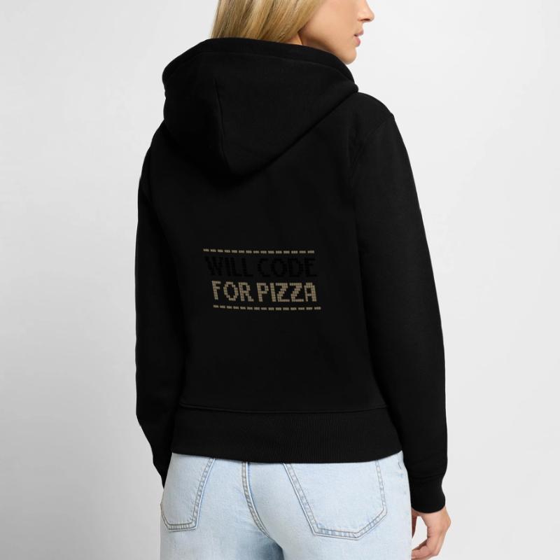 Le codage informatique codera pour le programmeur de pizza Sweat à capuche zippé Premium bio Femme