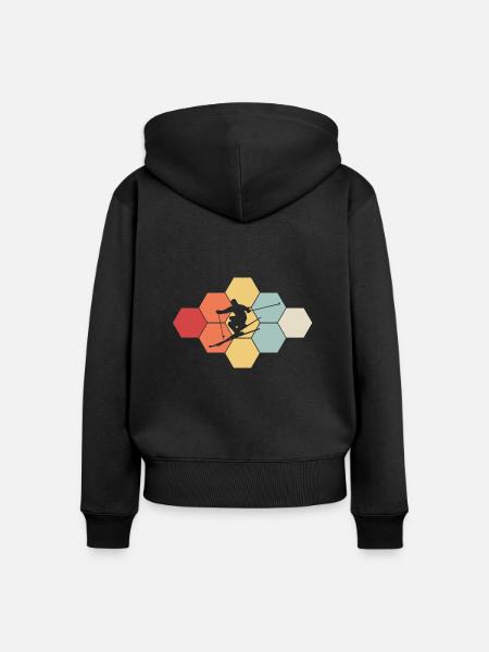 skiing - Frauen Premium Bio Zip Hoodie - Schwarz