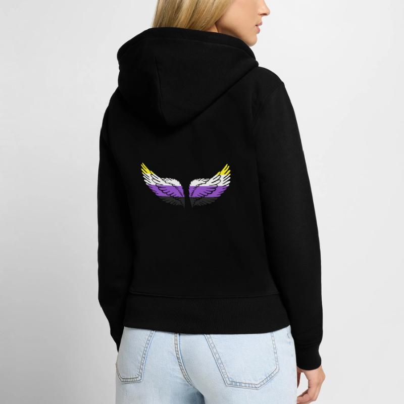 Wing Nonbinary Non-Binary Gender Nonbinary Women's Premium Organic Zip Hoodie