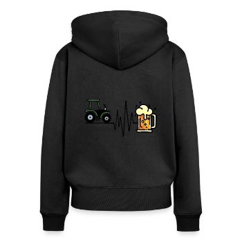Landwirt Landwirtschaft Traktor Nutzfahrzeug Bauer - Frauen Premium Bio Zip Hoodie - Schwarz - Hinten - Julia (174cm)