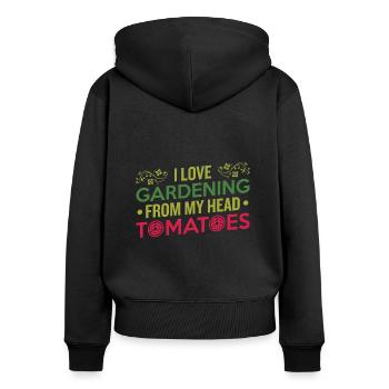 Gardening Gardening Gardening Gardening Gifts - Women's Premium Organic Zip Hoodie - black - Back - Julia (174cm)