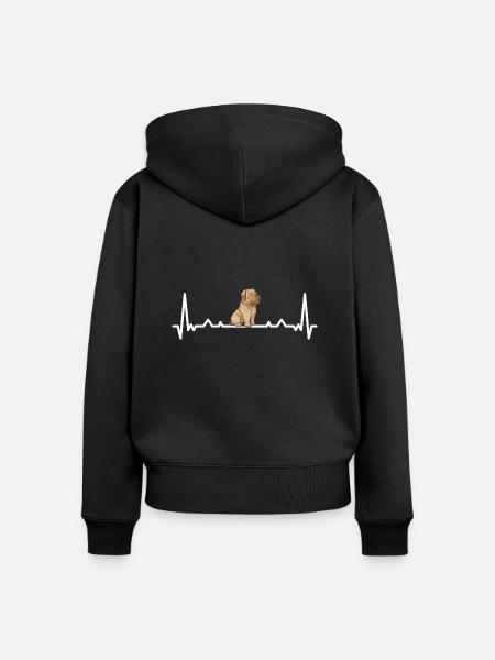 Heartbeat Shar Pei - Frauen Premium Bio Zip Hoodie - Schwarz
