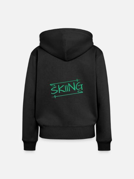 skiing - Frauen Premium Bio Zip Hoodie - Schwarz