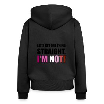 Lesbian LGBT Gay Pride Rainbow CSD Love - Frauen Premium Bio Zip Hoodie - Schwarz - Hinten - Julia (174cm)