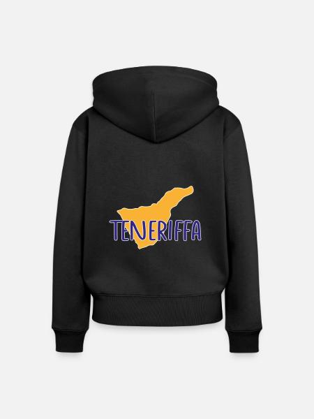 Teneriffa - Frauen Premium Bio Zip Hoodie - Schwarz