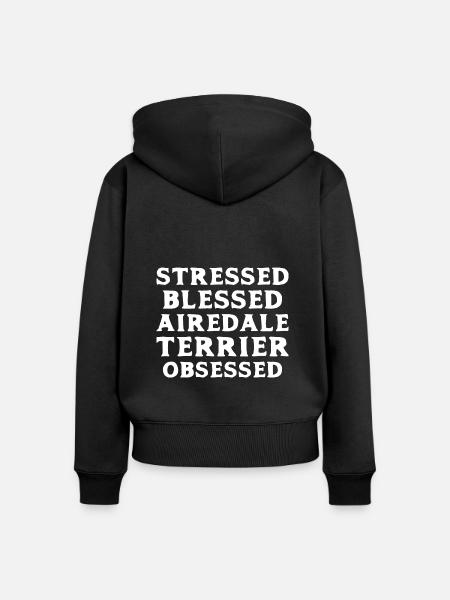 Airedale Terrier Obsessed - Frauen Premium Bio Zip Hoodie - Schwarz