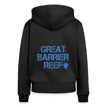 Great Barrier Reef - Frauen Premium Bio Zip Hoodie - Schwarz - Hinten - Julia (174cm)