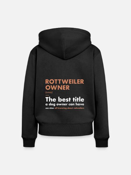 Rottweiler Owner Definition - Frauen Premium Bio Zip Hoodie - Schwarz