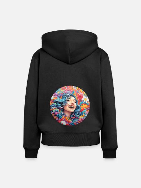Mutter Natur - Frauen Premium Bio Zip Hoodie - Schwarz