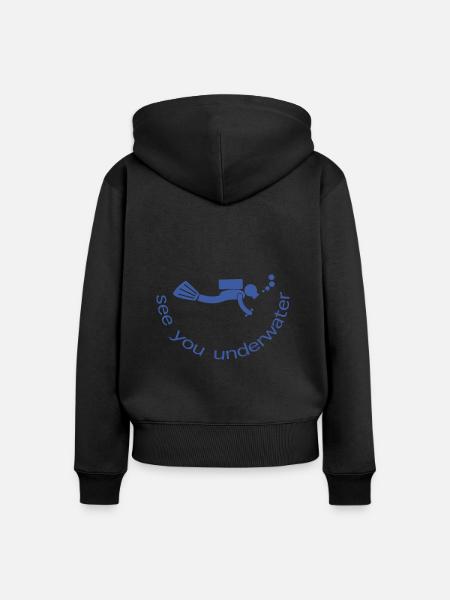 see you underwater - Frauen Premium Bio Zip Hoodie - Schwarz
