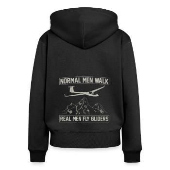 Gliding - Women's Premium Organic Zip Hoodie - black - Back - Julia (174cm)