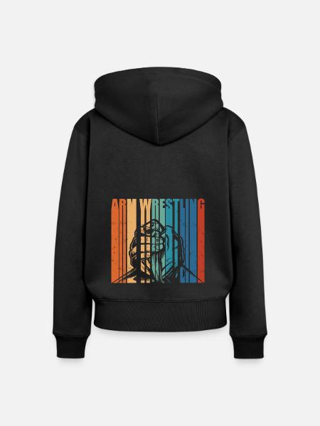 Armdrücken - Frauen Premium Bio Zip Hoodie - Schwarz
