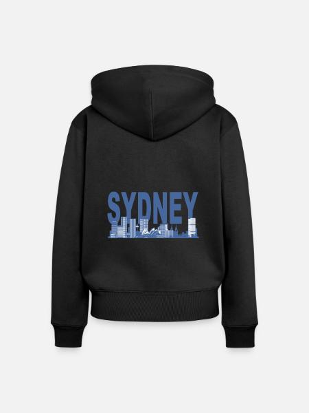 Sydney Skyline - Frauen Premium Bio Zip Hoodie - Schwarz