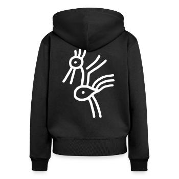 Bird - Symbol Minimal - Women's Premium Organic Zip Hoodie - black - Back - Julia (174cm)