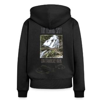 parc national,rivière Chattahoochee,rivière,pêche - Sweat à capuche zippé Premium bio Femme - noir - Dos - Julia (174cm)