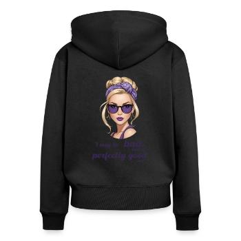 I may be bad but I'm perfectly good at it 2 - Women's Premium Organic Zip Hoodie - black - Back - Julia (174cm)