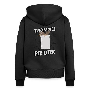 Mole Liter Chemist Laboratory Word joke Pun Chemistry - Women's Premium Organic Zip Hoodie - black - Back - Julia (174cm)