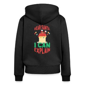 Dear Santa I Can Explain Santa Claus in Chimney - Women's Premium Organic Zip Hoodie - black - Back - Julia (174cm)