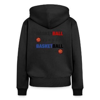 Basketball It's My Life Basketball is Who I Am - Women's Premium Organic Zip Hoodie - black - Back - Julia (174cm)