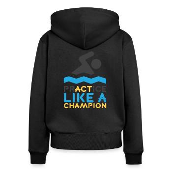 Pratique de la natation comme une championne de natation - Sweat à capuche zippé Premium bio Femme - noir - Dos - Julia (174cm)