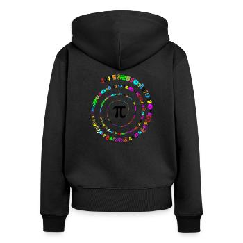 Cadeau de fête des maths Nerd Geek Irrational Humor - Sweat à capuche zippé Premium bio Femme - noir - Dos - Julia (174cm)