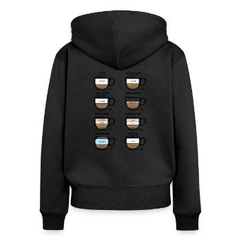 Kaffee Koffein Barista Süchtig lustig Geschenke - Frauen Premium Bio Zip Hoodie - Schwarz - Hinten - Julia (174cm)