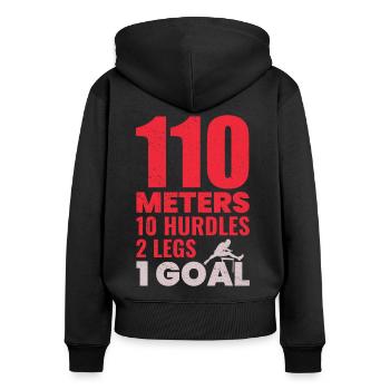 Hürden Hürdenlauf Hürdenläufer Läufer Athleten - Frauen Premium Bio Zip Hoodie - Schwarz - Hinten - Julia (174cm)