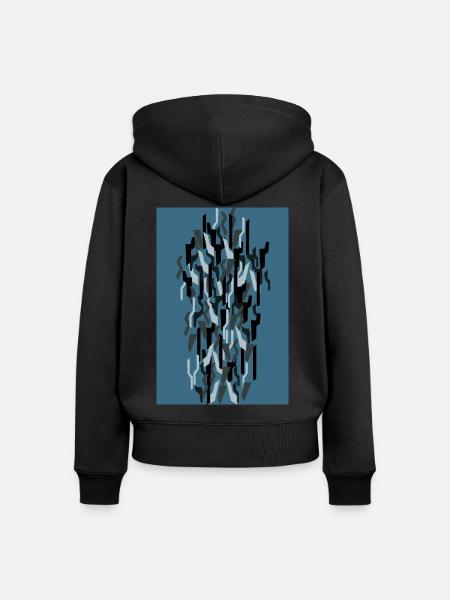 Camouflage Kunst Blau Gaming - Frauen Premium Bio Zip Hoodie - Schwarz