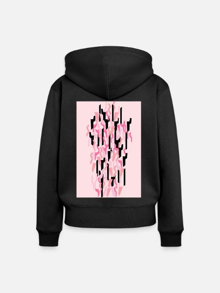 Camouflage Kunst Pink Gaming - Frauen Premium Bio Zip Hoodie - Schwarz