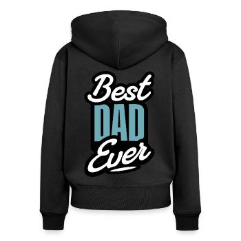 Best Dad Father's Day - Women's Premium Organic Zip Hoodie - black - Back - Julia (174cm)