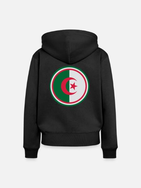 algerien - Frauen Premium Bio Zip Hoodie - Schwarz