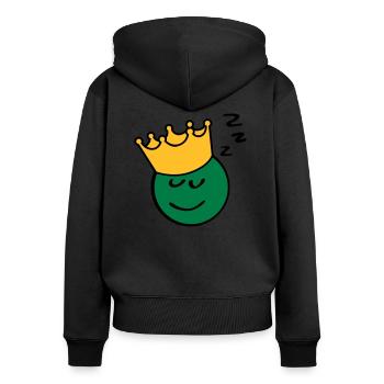 Peas king sleep - Women's Premium Organic Zip Hoodie - black - Back - Julia (174cm)