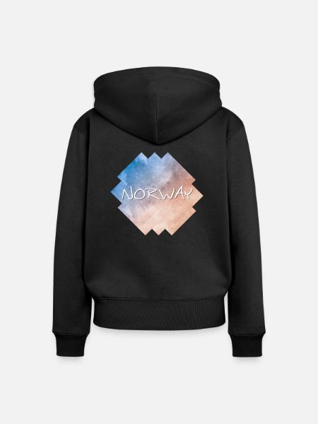 Norway - Norwegen - Frauen Premium Bio Zip Hoodie - Schwarz