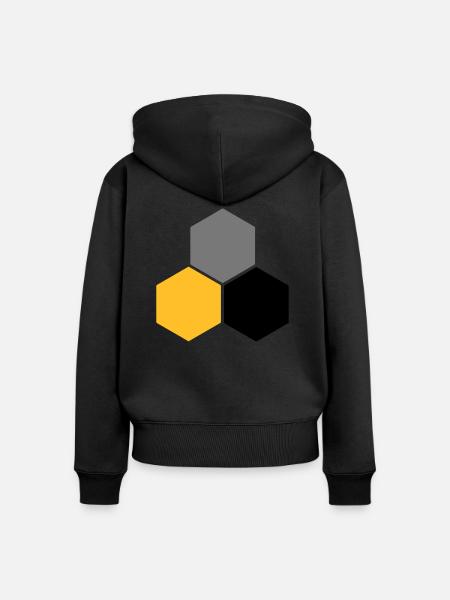 Wabe 5 - Frauen Premium Bio Zip Hoodie - Schwarz